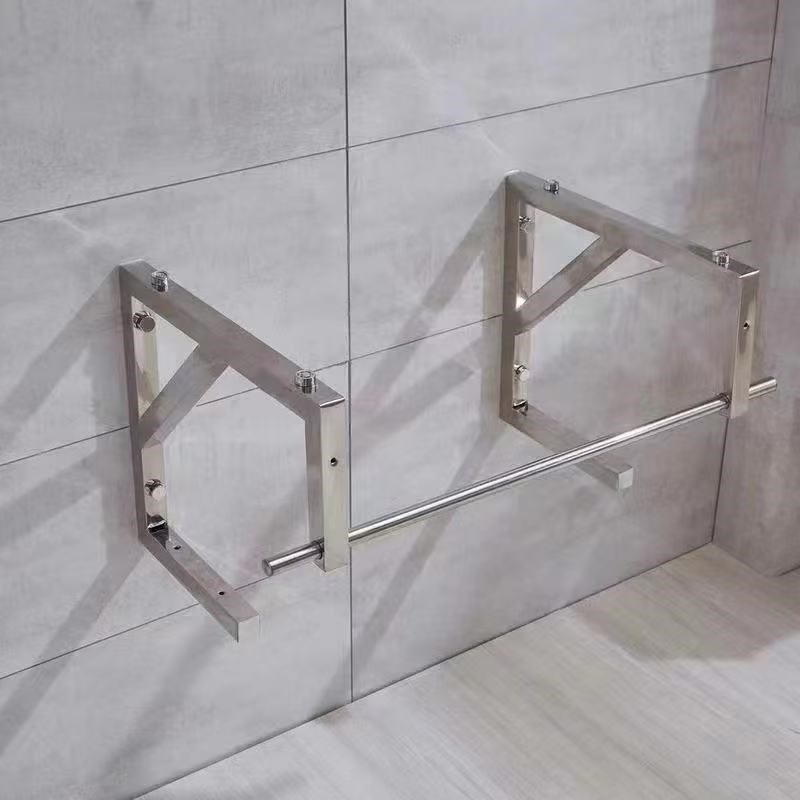 22钢化玻璃卫生间洗手盆支架陶瓷墙式挂墙架子洗脸盆22不锈钢