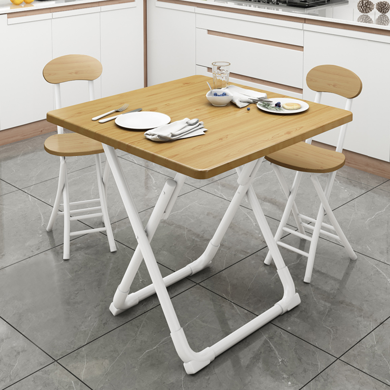 折叠桌子家用餐桌现代饭桌小户型方桌休闲洽谈桌椅长方形