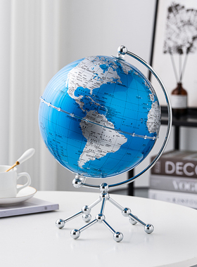 北欧轻奢地球仪摆件办公室桌面书房间客厅酒柜家居高档.大气装饰