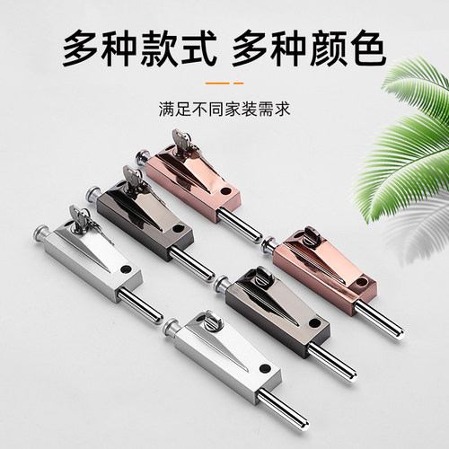 旋转门锁有框玻璃门锁铝合金双门插销锁落地Q插锁防盗自动插销锁