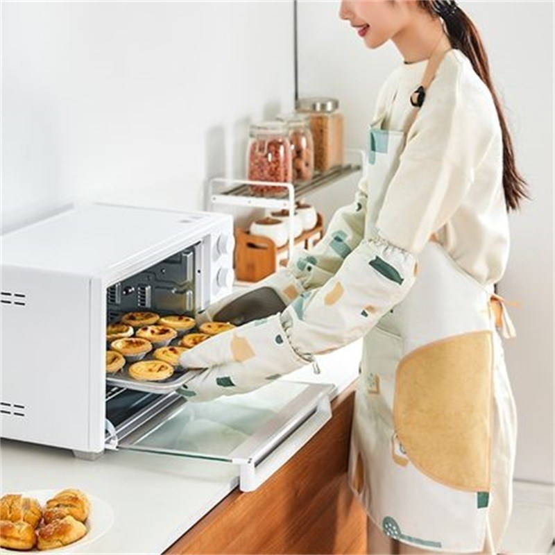 新款围裙韩式厨具擦手围腰桃皮绒防水防污大口袋时尚情侣套装做饭