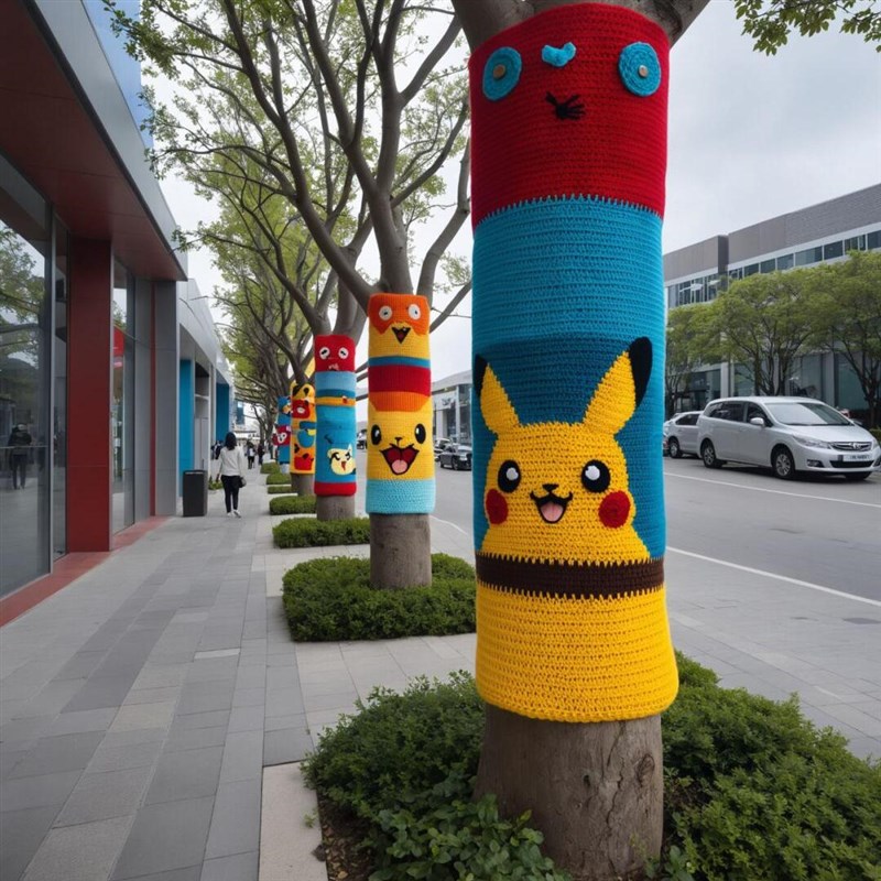 编织大树毛衣服手工毛线 线装饰成品网红景点打卡缠树衣diy彩色户