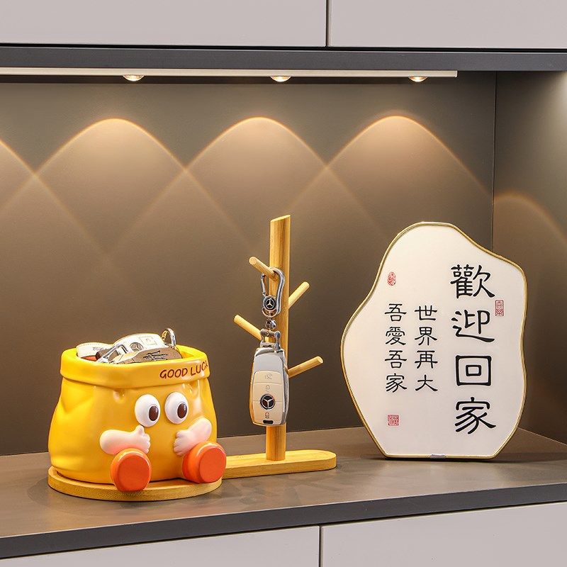 欢迎回家门口玄关钥匙收纳装饰摆件轻奢高档客厅入户鞋柜乔迁礼物,家居饰品,装饰摆件,淘宝优惠券,粉丝福利购,淘宝优惠卷