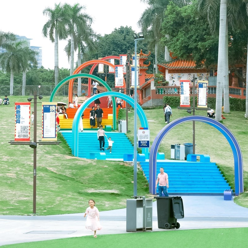 网红时光隧道户外几何造型u拱门雕塑商业街亮化装饰灯美陈摆件定