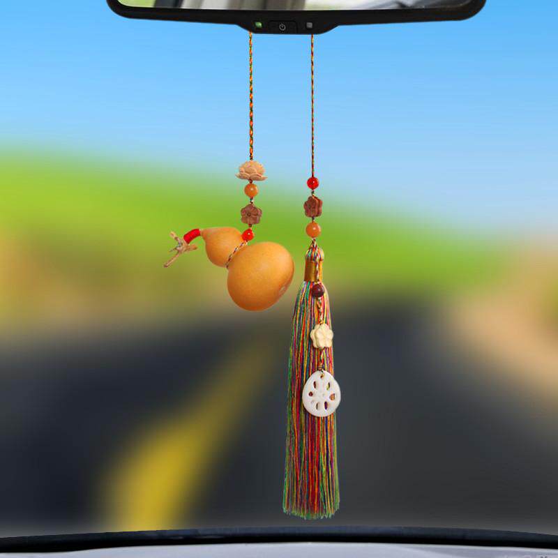 葫芦车载流苏品真天然穗子室内小精品挂饰后视镜挂件汽车色五彩