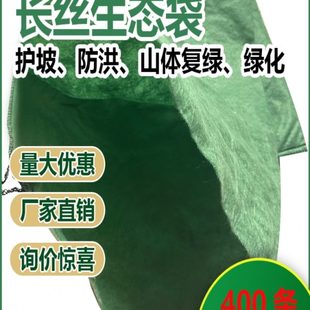 绿色聚酯长丝护坡生态袋子涤纶环保框架梁河道防汛草籽土工布植生