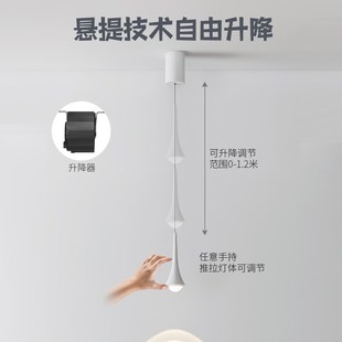 入户玄关吊灯高级感2025新款小山丘氛围射灯电视墙极简可升降吊线