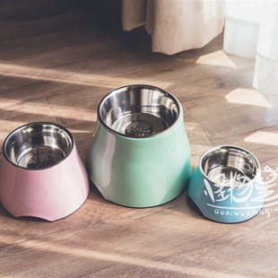 super休普高碗防滑宠物碗不锈钢狗碗狗食盆狗盆猫碗猫盆防颈椎碗