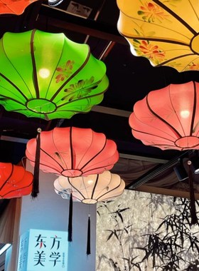 新中式飞碟灯笼火锅店茶楼酒店景区灯笼古典灯具中国风仿古红灯笼