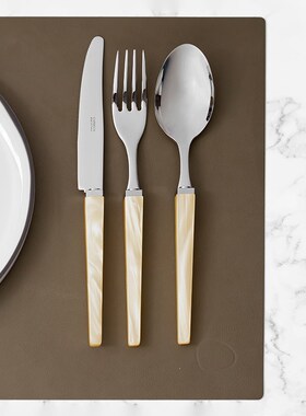 法国Capdeco彩色方柄刀叉勺不锈钢西餐餐具套装黄油刀甜品叉勺子