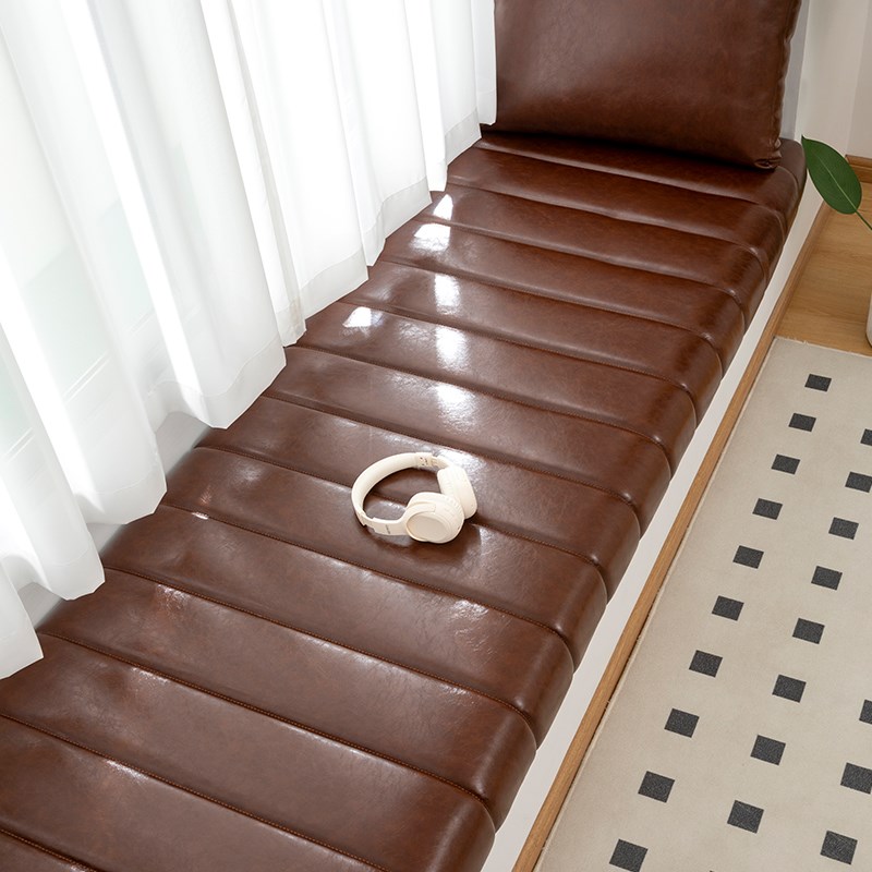 猫爪皮飘窗垫窗台垫法式轻奢高级感阳台垫子仿皮实木沙发坐垫定制