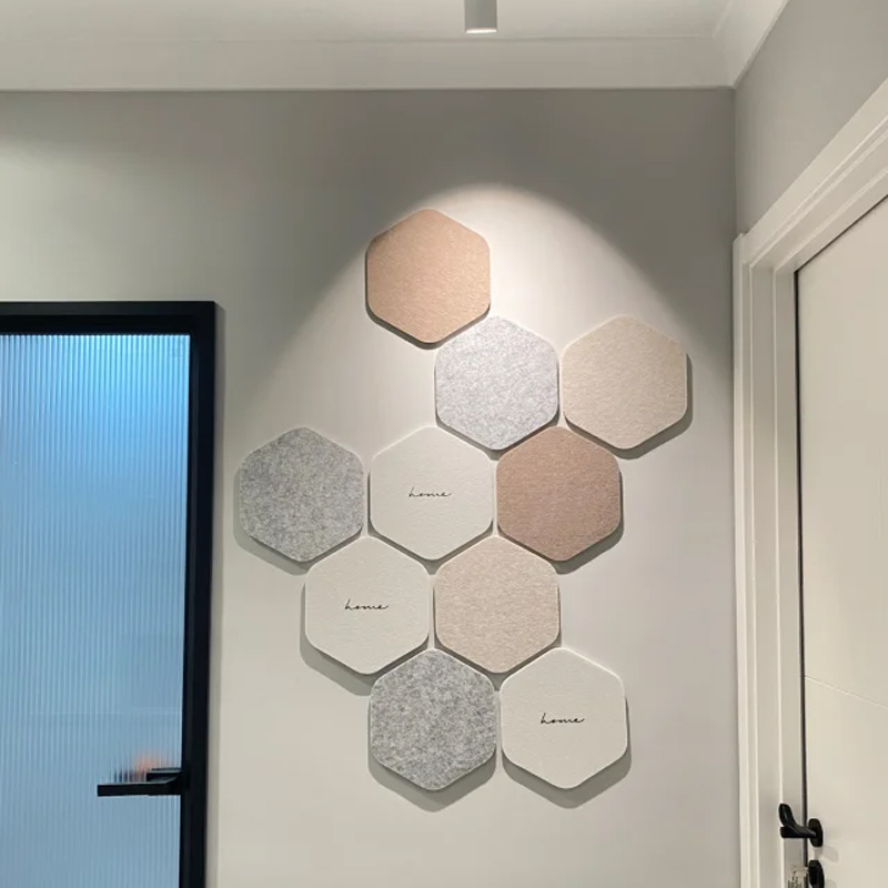 六边形毛毡墙面贴自粘照片遮丑装饰展示板留言客厅卧室免打孔无痕