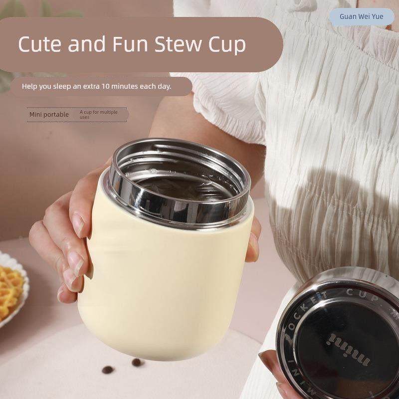 女士高颜值保温杯2025新款大口径不锈钢焖烧杯迷你创意学生口袋杯,餐饮具,焖烧杯,淘宝优惠券,粉丝福利购,淘宝优惠卷