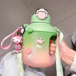 水杯保温杯女生2025新款高颜值可爱风2000ml大容量带吸管户外便携
