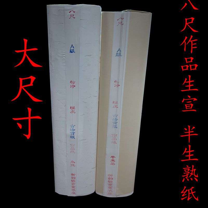 书法作品纸国展半生熟8尺整张大尺寸国画花鸟专用白色加厚白色宣