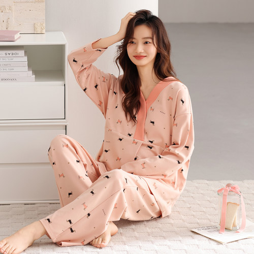 纯棉睡衣女士家居服套装产前产后