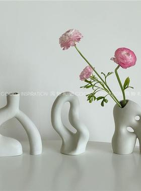 风物 抽象艺术摆件花瓶 雕塑素坯陶瓷工作室咖啡馆服装店软装陈列