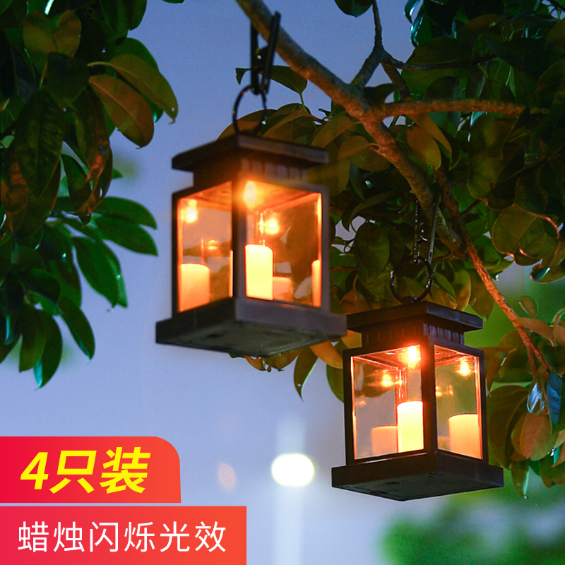 倍绿太阳能灯户外庭院灯家用防水花园别墅装饰蜡烛灯吊灯迷你路灯