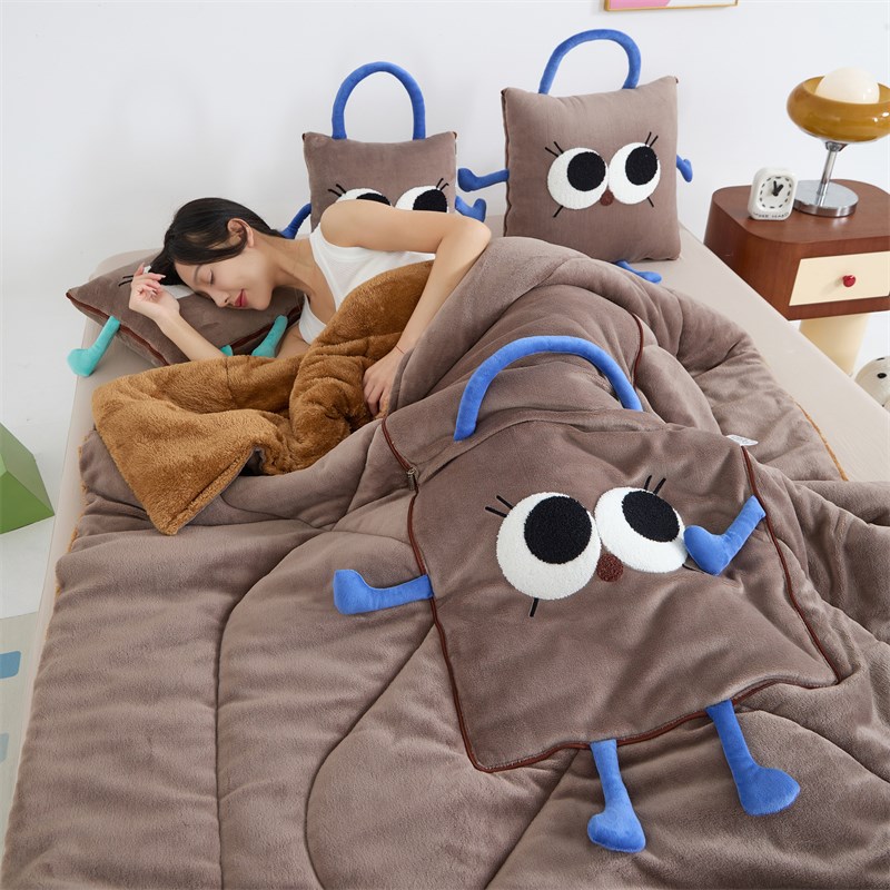 双面绒 抱枕被子两用毯子二合一冬天加厚2024新款车载午睡枕头被