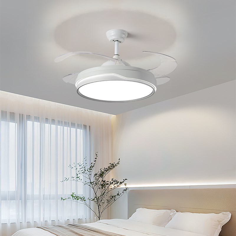 现代简约隐形风扇灯大风力吊扇灯卧室客厅餐厅电T风扇吊灯家用变