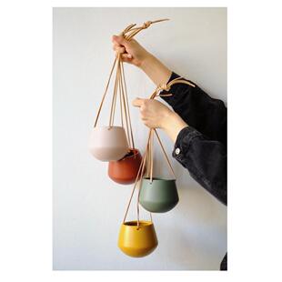 植物私生活2021年新款北欧ins风多色悬挂垂吊阳台陶瓷吊兰花盆