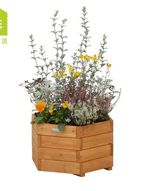 木制花盆六角创意阳台花卉果蔬种植箱简约田园WOP-O45