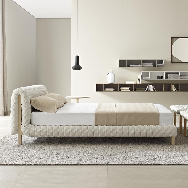 铭华德加意式极简写意空间qRuche布艺双人床1.5 1.8米主卧别墅软