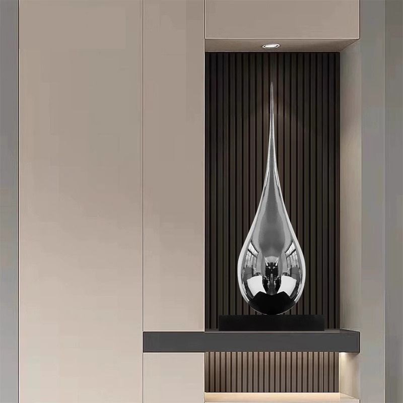 轻奢水滴摆件客厅玄关酒店大堂雕塑E艺术滴水型现代简约高档装饰