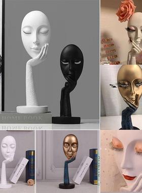 人脸面具艺术品摆件美睫美甲店美容院展示客厅酒柜玄关头像装饰品