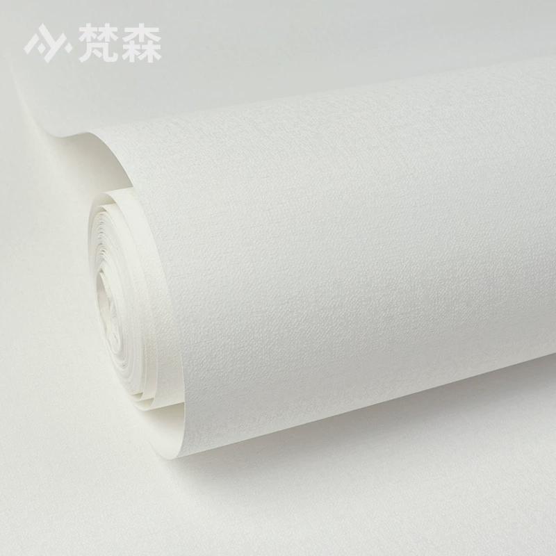 纯色无纺布日式j布纹亚麻素色墙纸卧室客厅非自粘壁纸白色刷胶工