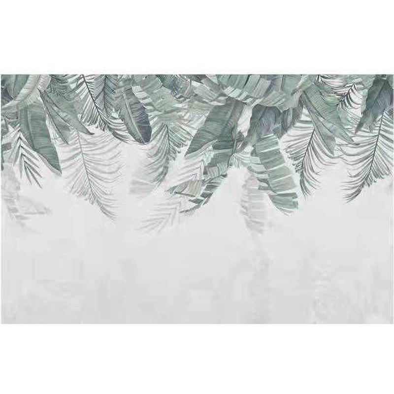 日式酒店小清新卧室墙布绿植壁y布田园墙布背景墙简约沙发墙纸壁