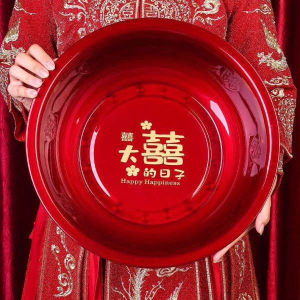 结婚喜盆女方新娘陪嫁脸盆娘家婚庆用品大全嫁妆洗脸红盆套装一对,节庆用品/礼品,婚房装扮用品,淘宝优惠券,粉丝福利购,淘宝优惠卷