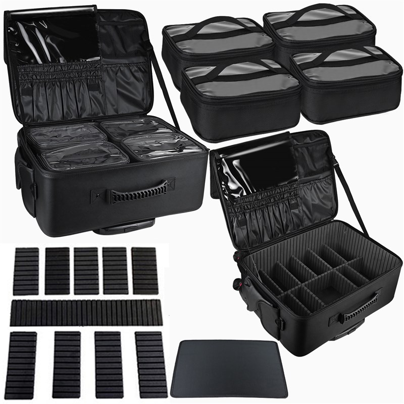 专业跟妆师拉杆化妆箱q化妆包大容量收纳箱行李箱美甲纹绣工具箱