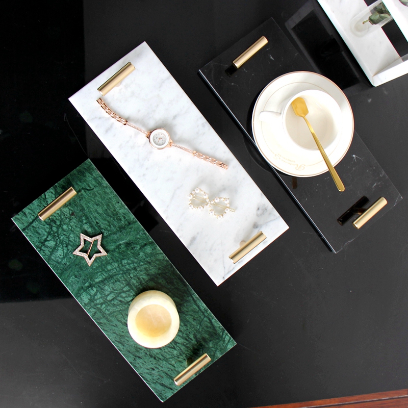 单孔大理c石拉手托盘装饰摆拍盘首饰工艺品拍摄道具盘素材背景盘