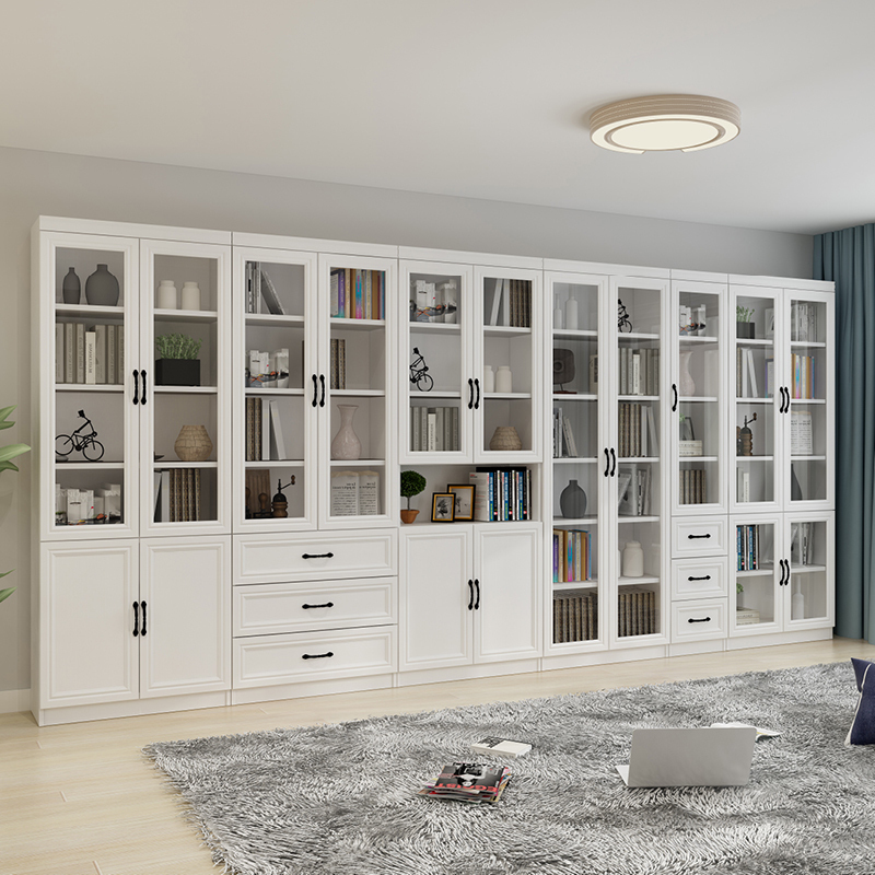 怡非欧式自由组合书柜书架简约现代带门柜子储物柜多功能文件柜