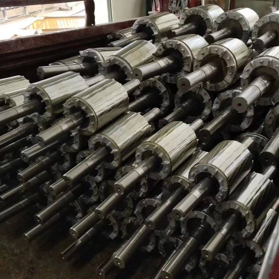 三相电机转子力矩电机转子轴维修电机转子新旧定转子传动轴配件