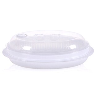 家用耐高温塑料微波炉专用盒子蒸鱼盘馒头包子加热蒸笼屉厨房有盖