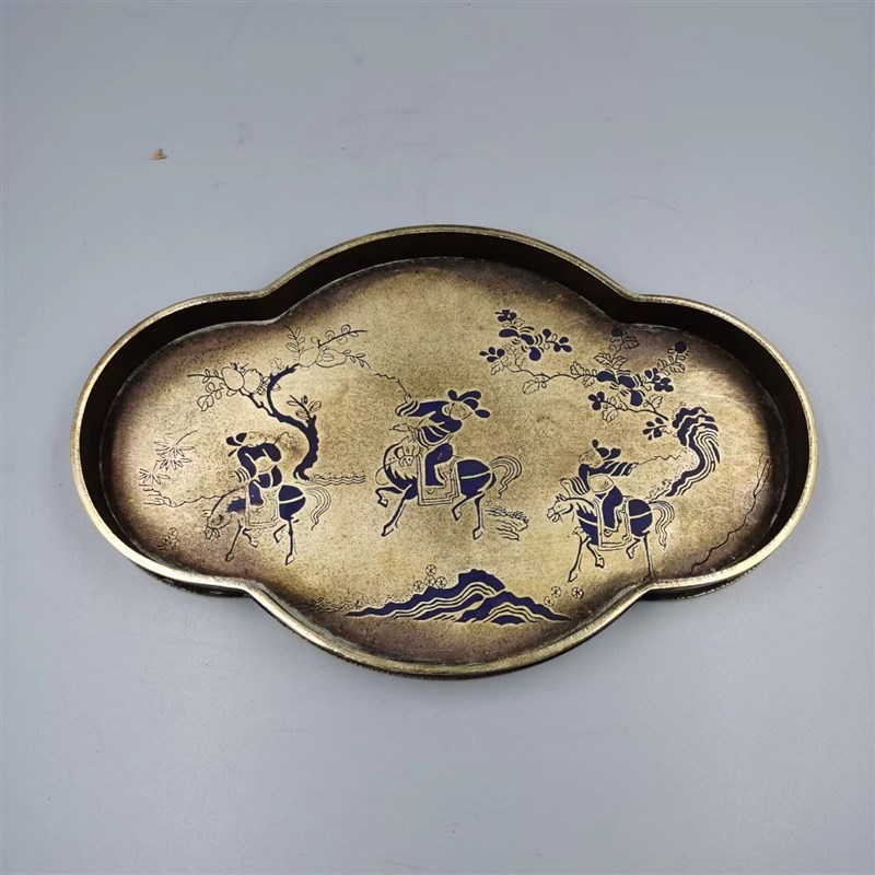 复古铜茶盘宋式茶承茶具收纳盘日式仿古壶垫茶垫壶承铜托盘干泡台