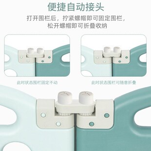 儿童围挡护栏客厅可折叠宝宝防护栏地面加爬爬垫婴儿围栏一体