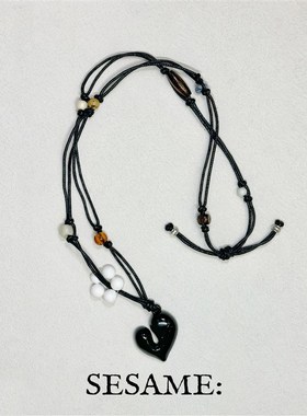 【小敏】飒米春天花花爱心吊坠项链轻奢小众手工编绳长款项链