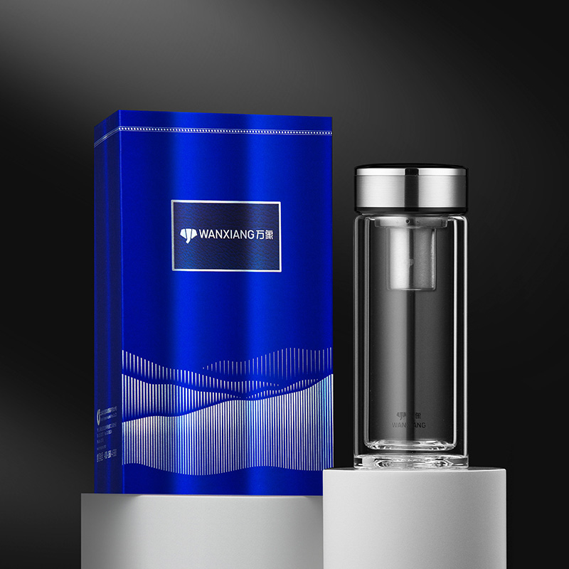 万象玻璃杯双层隔热便携男带过滤泡茶杯子家用K商务水杯V48L/V49L