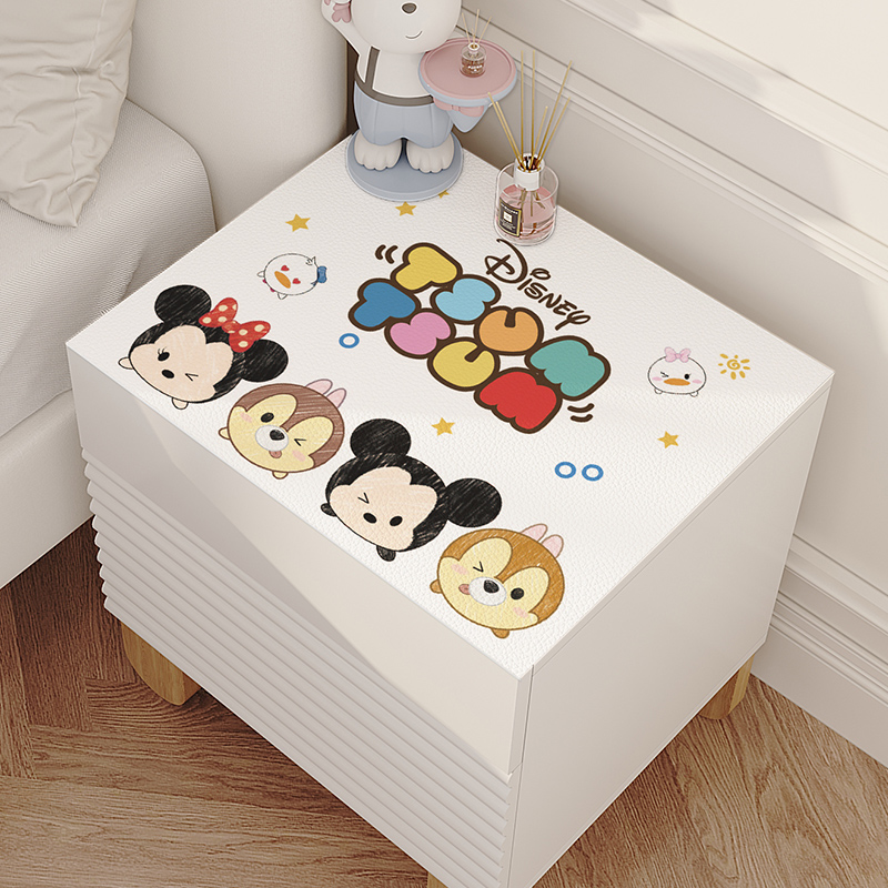 卡通床头柜垫子防水防烫免洗茶几桌布卧室防尘保护套罩Z皮革盖布