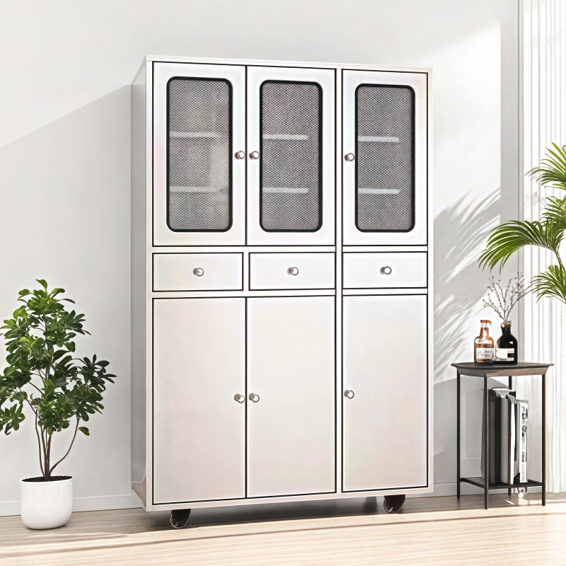 304不锈钢餐边柜厨房橱柜储物柜碗柜微波炉锅R具收纳柜餐厅茶水柜