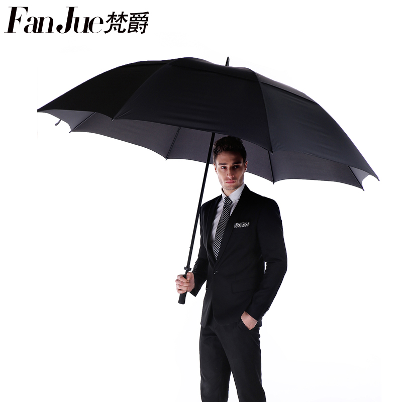梵爵男士雨伞长柄双层抗风暴迎宾双人女三人超大号加固.商务广告