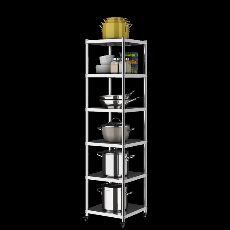 可移动厨房不锈钢置物架收纳层架落地多层微波炉置S物架子家用锅
