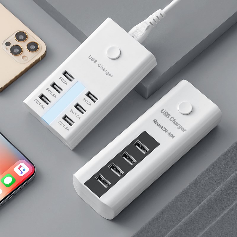 usb多b口充电器插座适用安卓通用快充接口桌面工作室多孔插排