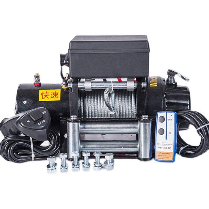 快速电动绞盘24v车载吊机1T电动葫芦12V汽车脱困自救绞盘12000磅