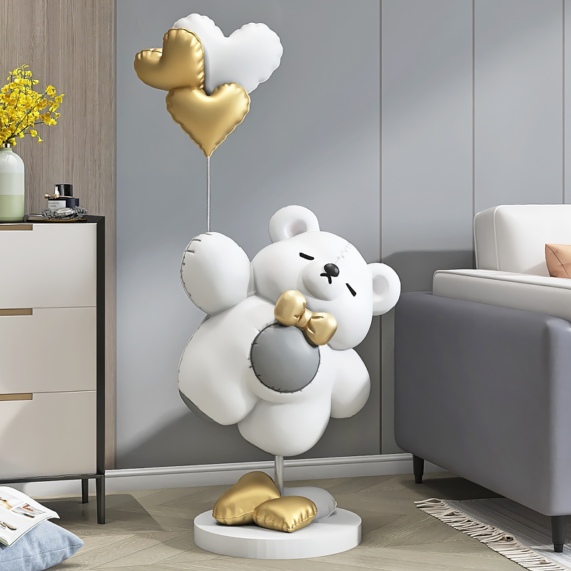 奶油风熊客d厅大型落地摆件家居饰品电视柜沙发装饰夜灯乔迁礼物