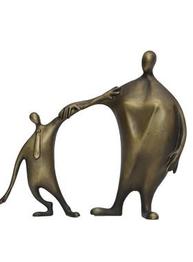 现代创意金属人物雕塑摆件父与子摆件客厅茶几玄关餐桌艺术装饰品