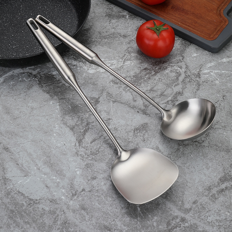 家用加厚3d04不锈钢锅铲304不锈钢勺子炒菜勺 汤勺 小号锅铲不烫
